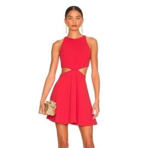 Alice + Olivia Red Halter Mini Dress